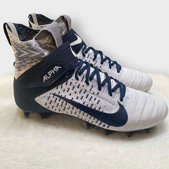 Nike Alpha Menace Elite 2 Flyknit Navy Football Cleats BV2077-101 Mens size 10.5 - Picture 6 of 10